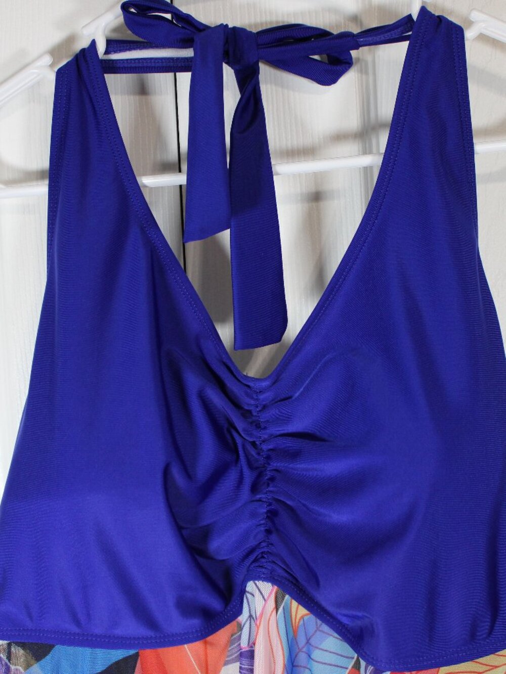 Women Colorful Boho Swimsuit Top with Sheer Bottom Coverage (No Bottom Included) - Picture 2 of 11